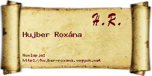 Hujber Roxána névjegykártya